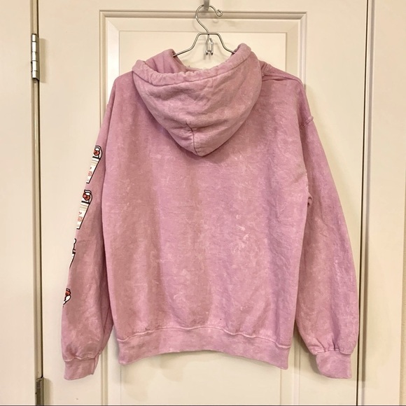 🎀 Hello Kitty x Nissin Cup Noodles Pink Pullover Hoodie Small - Picture 12 of 16